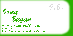 irma bugan business card